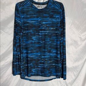 Russell Athletic Men's Blue and Black Long-Sleeve Performance Shirt